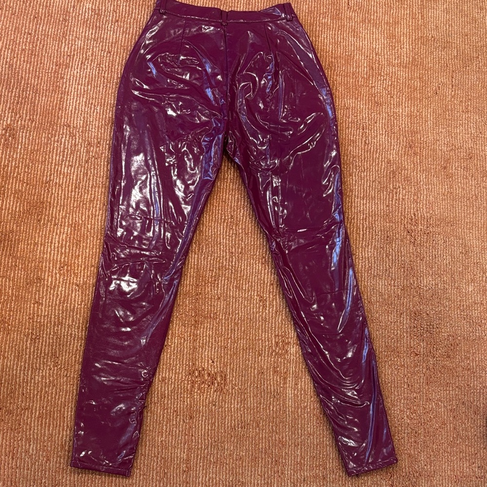 Fashionova Black AND Burgundy Vinyl Pants with soft interior (sweat proof) +more - Picture 8 of 16